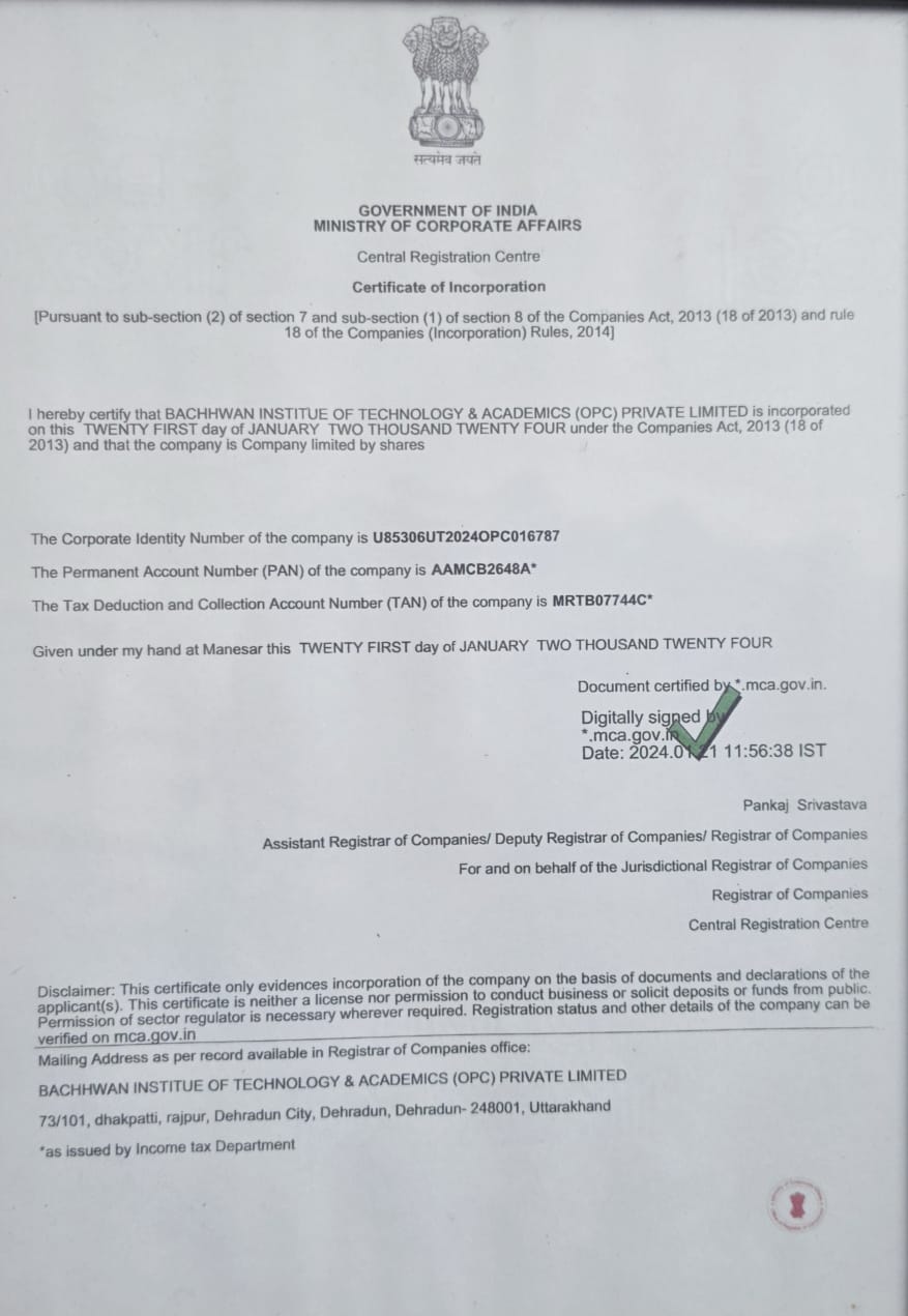 Certificate